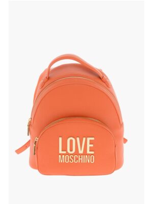 Moschino LOVE Faux Leather Backpack with Golden Logo