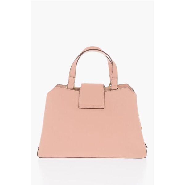 Moschino LOVE Textured Faux Leather Tote Bag with Maxi Golden Heart C - Image 3
