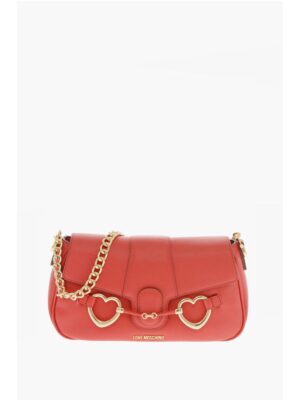 Moschino LOVE Faux Leather BIG HEARTBIT Shoulder Bag