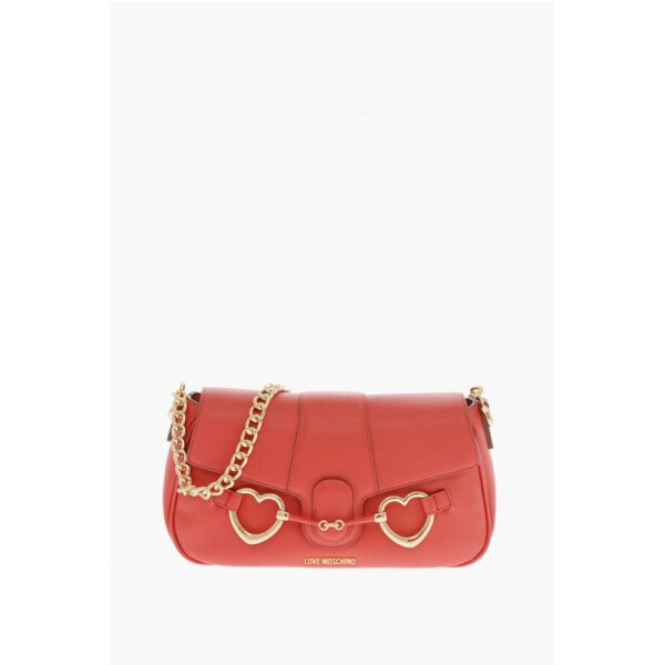 Moschino LOVE Faux Leather BIG HEARTBIT Shoulder Bag