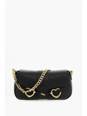 Moschino LOVE Faux Leather Shoulder Bag with Golden Chain