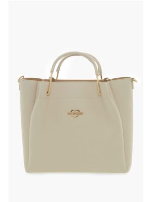 Moschino LOVE Faux Leather Tote Bag with Golden Logo