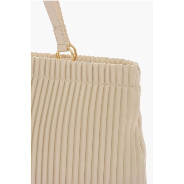 Moschino LOVE Pleated Faux Leather Tote Bag - Image 3