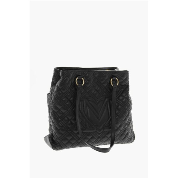 Moschino LOVE Quilted Faux Leather Tote Bag with Matching Pouch - Image 2