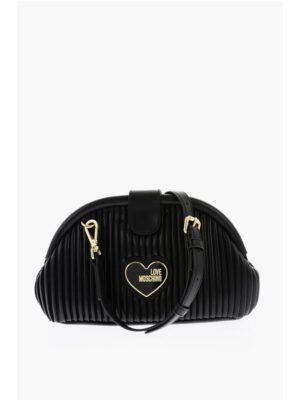 Moschino LOVE Pleated Faux Leather Mini Bag