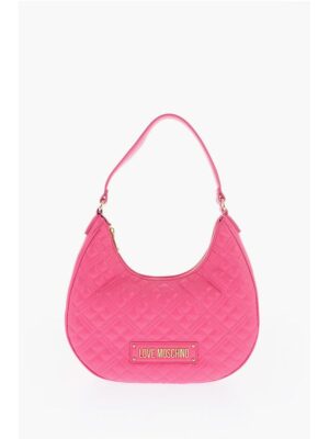 Moschino LOVE Quilted Faux Leather Hobo Bag