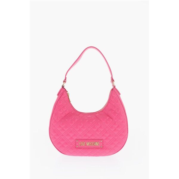 Moschino LOVE Quilted Faux Leather Hobo Bag