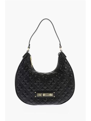 Moschino LOVE Quilted Faux Leather Hobo Bag