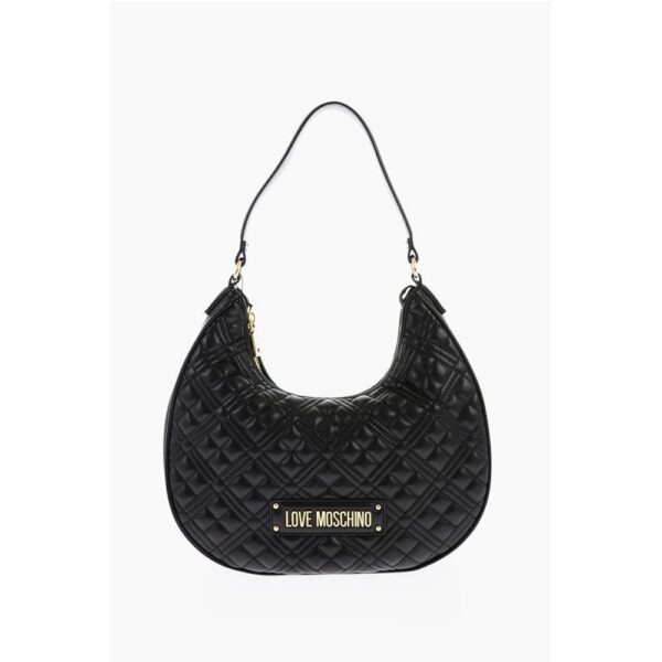 Moschino LOVE Quilted Faux Leather Hobo Bag
