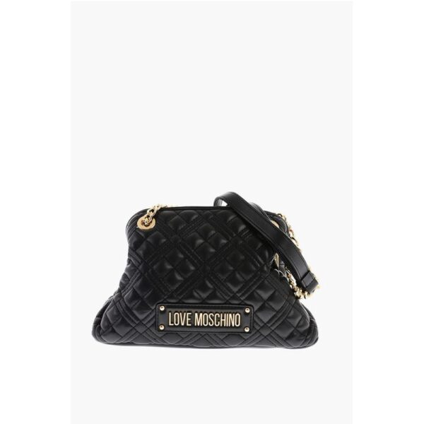 Moschino LOVE Quilted Mini Handle Bag with Golden Logo
