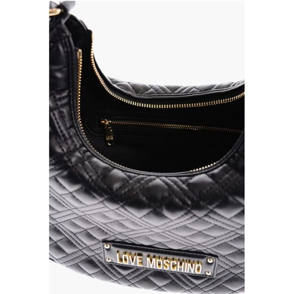 Moschino LOVE Quilted Faux Leather Hobo Bag - Image 4