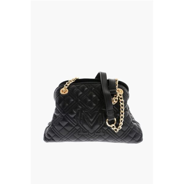 Moschino LOVE Quilted Mini Handle Bag with Golden Logo - Image 2