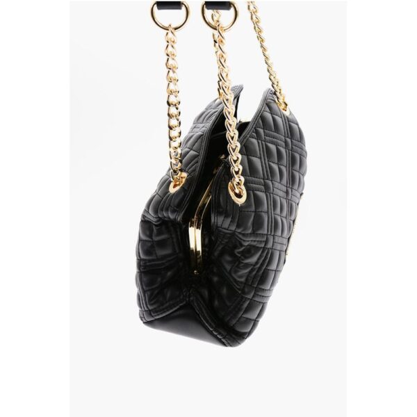 Moschino LOVE Quilted Mini Handle Bag with Golden Logo - Image 3