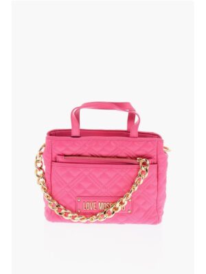 Moschino LOVE Faux Leather Quilted Mini Bag with Matching Pochette