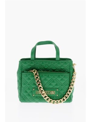 Moschino LOVE Faux Leather Quilted Mini Bag with Matching Pochette