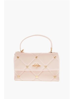 Moschino LOVE Faux Leather Quilted Bag with All-Over Hearts