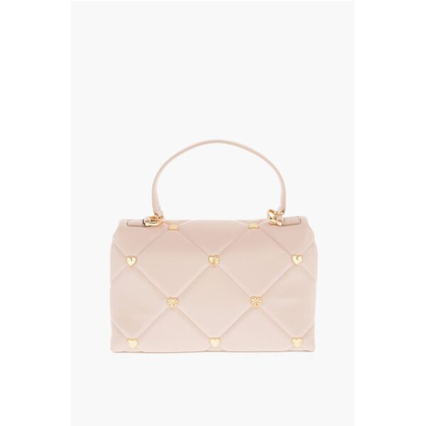 Moschino LOVE Faux Leather Quilted Bag with All-Over Hearts - Image 2