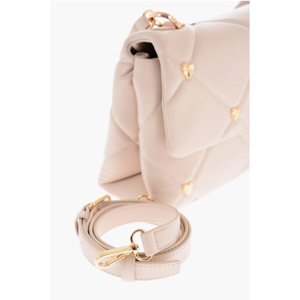 Moschino LOVE Faux Leather Quilted Bag with All-Over Hearts - Image 3