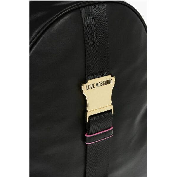 Moschino LOVE Logoed Shoulder Strap Faux Leather SAFETY Backpack - Image 4