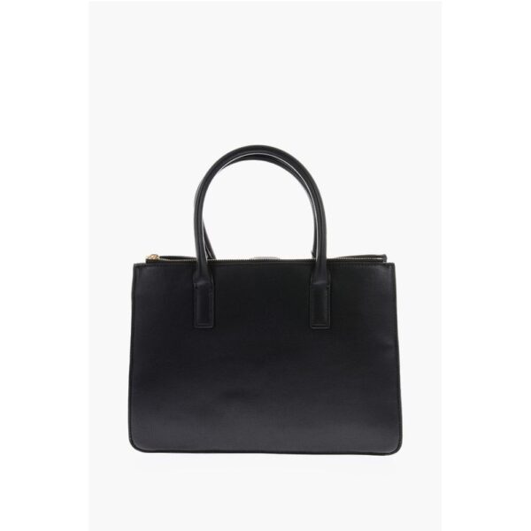 Moschino LOVE Faux Leather Tote Bag with Golden Heart Charm - Image 2