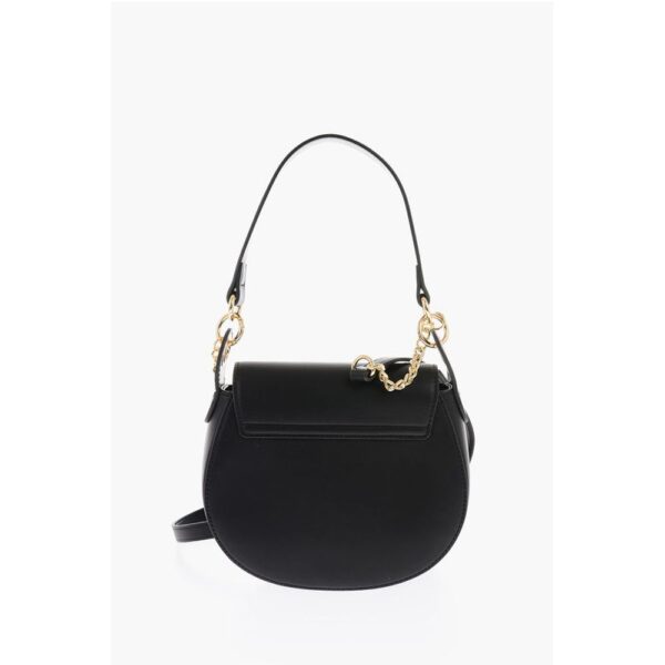 Moschino LOVE Faux Leather Mini Saddle Bag with Golden Closure Turn L - Image 2