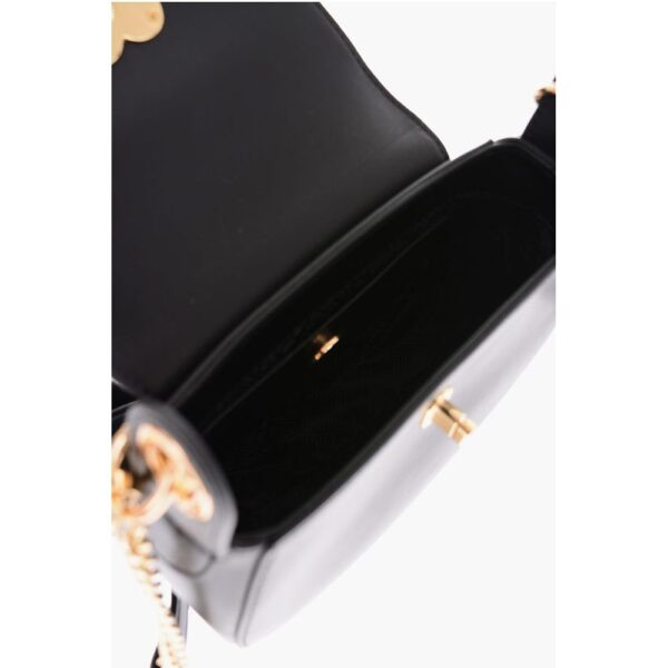 Moschino LOVE Faux Leather Mini Saddle Bag with Golden Closure Turn L - Image 5