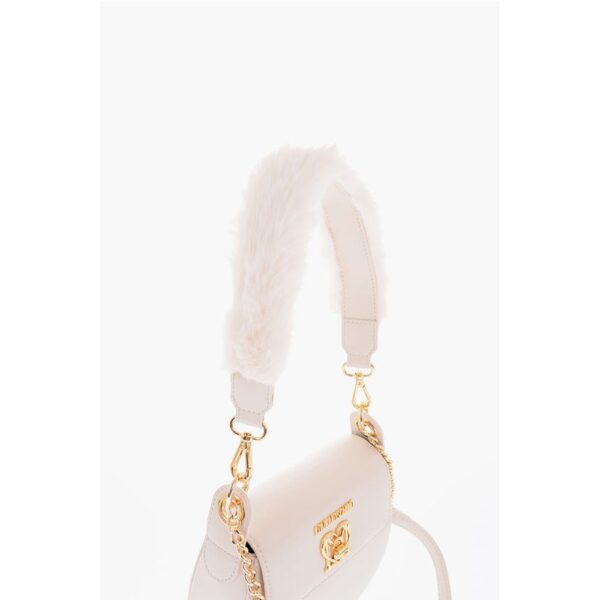 Moschino LOVE Faux Leather Mini Saddle Bag with Golden Closure Turn L - Image 4