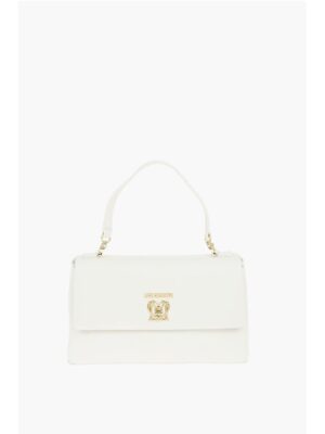 Moschino LOVE Faux Leather Bag with Front Monogram and Turn Lock Clos