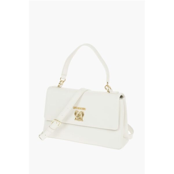 Moschino LOVE Faux Leather Bag with Front Monogram and Turn Lock Clos - Image 3