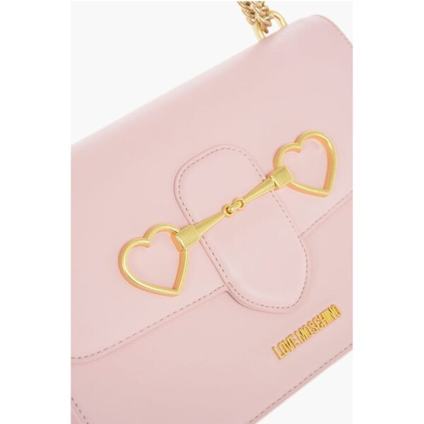 Moschino LOVE Golden Clamp Faux Leather Shoulder Bag - Image 4