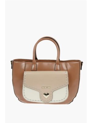 Moschino LOVE Removable Shoulder Strap Faux Leather Tote Bag