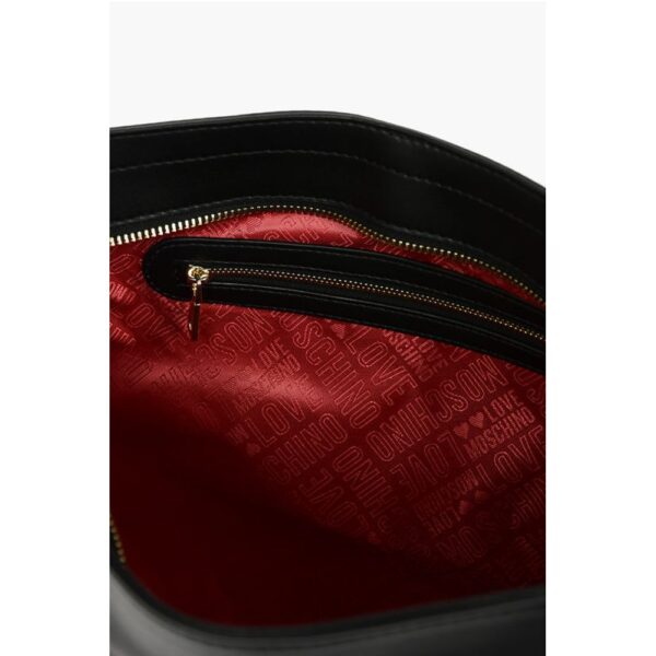Moschino LOVE Quilted Faux Leather Tote Bag with Maxi Monogram - Image 5