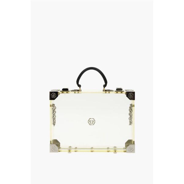 Philipp Plein sheer rigid handbag with removable shoulder strap
