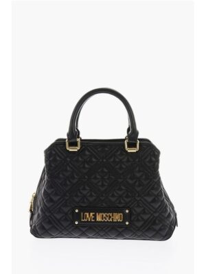 Moschino LOVE golden details quilted faux leather bag