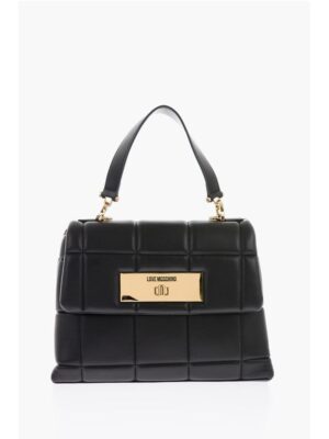 Moschino LOVE Faux Leather Padded Bag with Removable Shoulder Strap