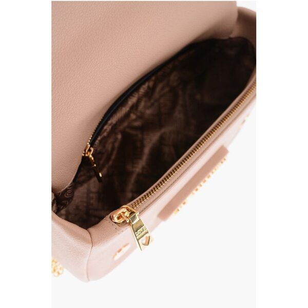 Moschino LOVE Textured Faux Leather Shoulder Bag with Golden Logo - Image 4