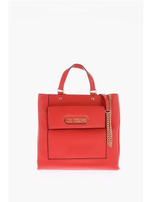 Moschino LOVE Faux Leather Rectangular Bag with Maxi Patch Pocket