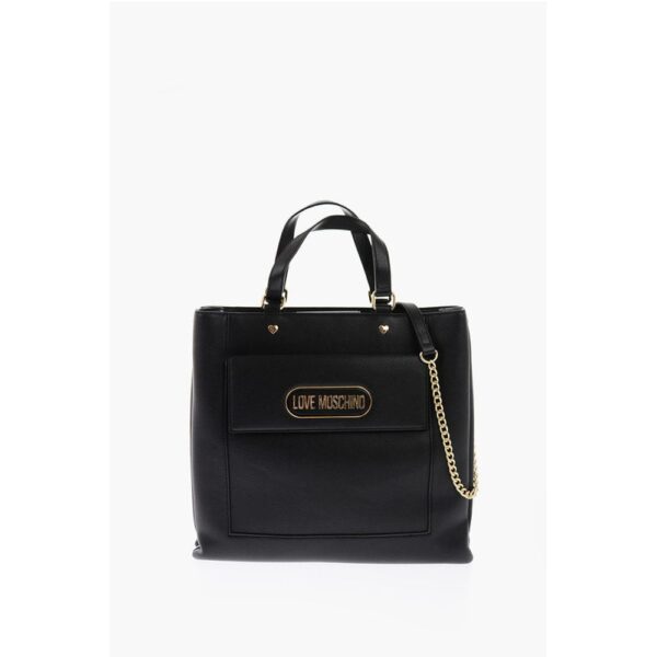 Moschino LOVE Faux Leather Rectangular Bag with Maxi Patch Pocket