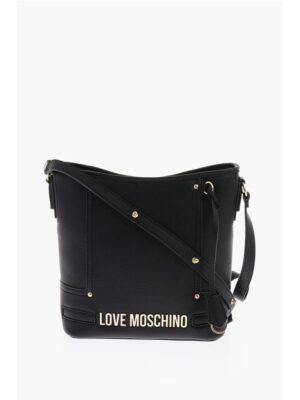 Moschino LOVE Texture Faux Leather Tote Bag with Embossed Logo