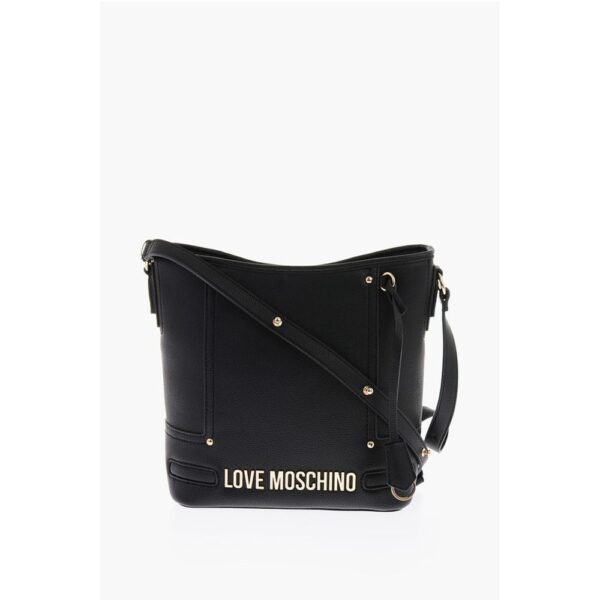 Moschino LOVE Texture Faux Leather Tote Bag with Embossed Logo