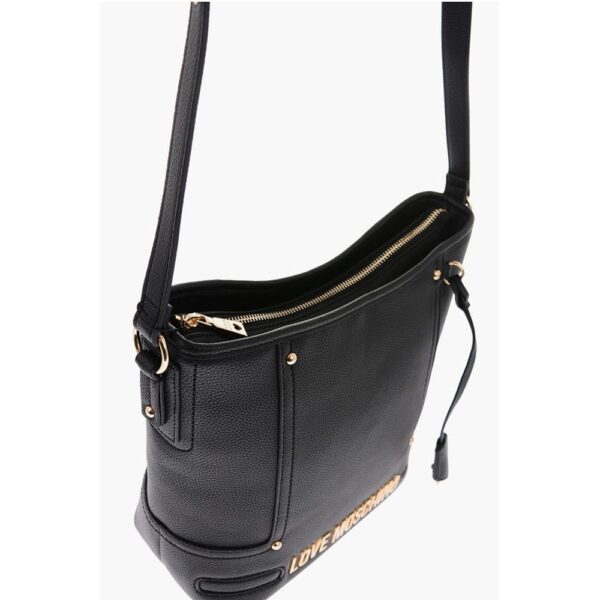 Moschino LOVE Texture Faux Leather Tote Bag with Embossed Logo - Image 3