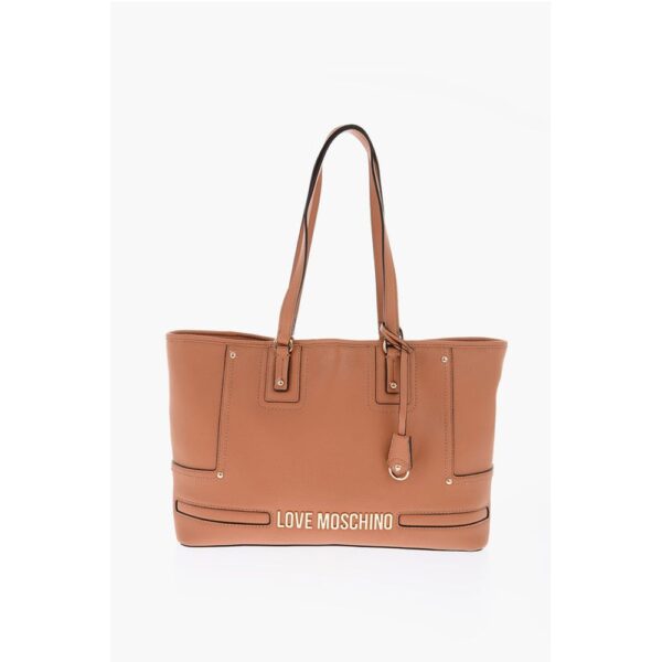 Moschino LOVE golden logo faux leather tote bag