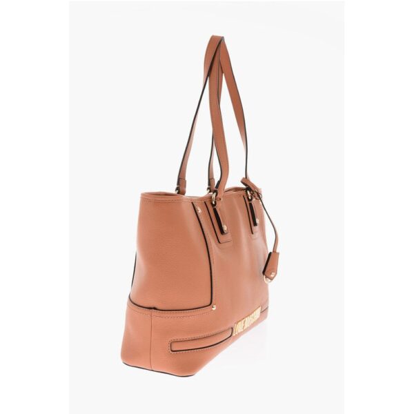 Moschino LOVE golden logo faux leather tote bag - Image 2