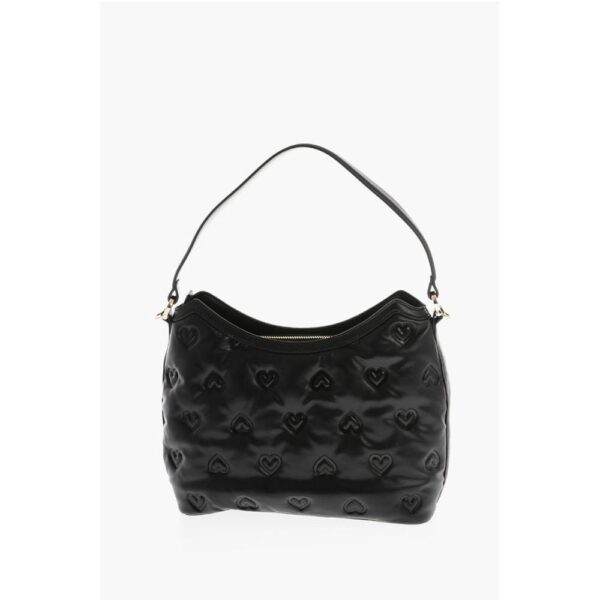 Moschino LOVE Embossed Hearts All Over Faux Leather Hobo Bag - Image 2
