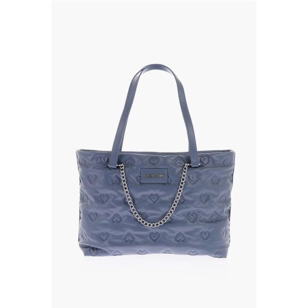 Moschino LOVE hearts embossed faux leather shoulder bag