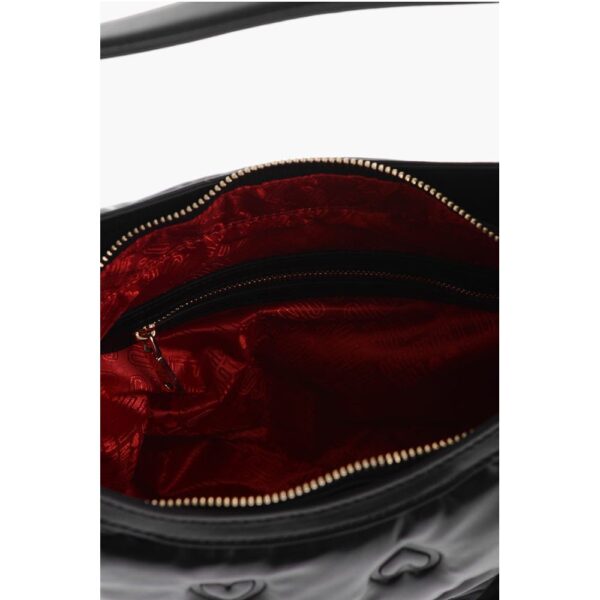 Moschino LOVE Embossed Hearts All Over Faux Leather Hobo Bag - Image 4