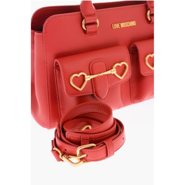Moschino LOVE removable shoulder strap faux leather HEART BIT bag - Image 4