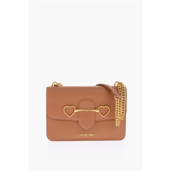 Moschino LOVE chain shoulder strap faux leather bag