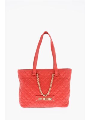 Moschino LOVE Quilted Faux Leather Tote Bag
