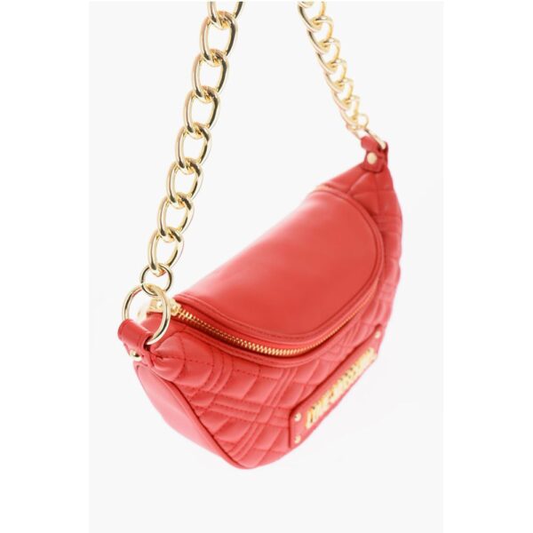 Moschino LOVE chain handle quilted faux leather bag - Image 3